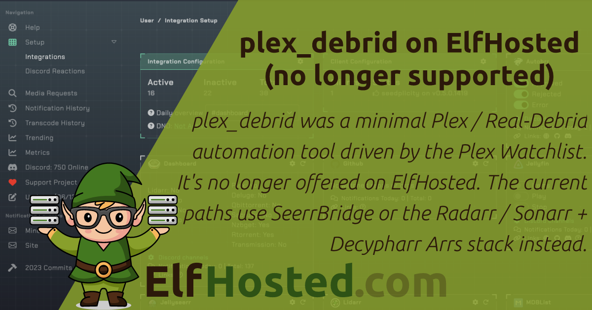 plex_debrid on ElfHosted (no longer supported)