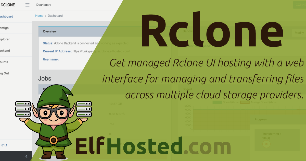 Hosted Rclone UI - Cloud Storage Management Interface | ElfHosted
