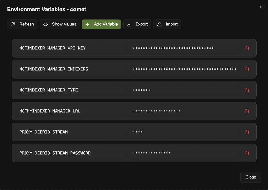 Setting environment variables in ElfBot