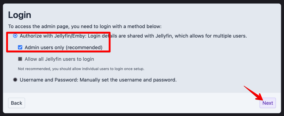 Jellyfin Accounts - Starting Setup