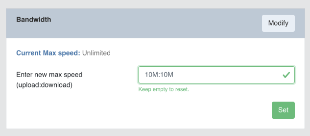 Setting rclone bandwidth limit