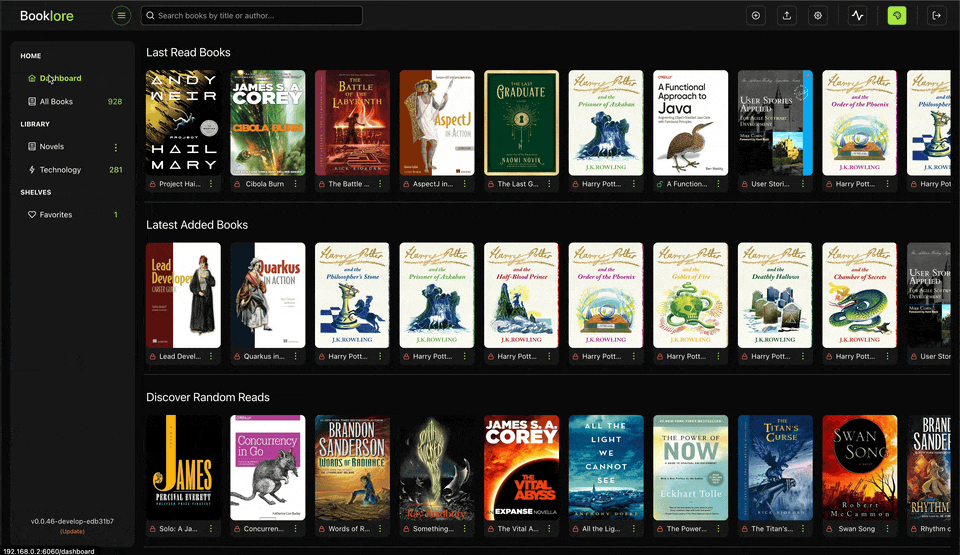 Screenshot of BookLore