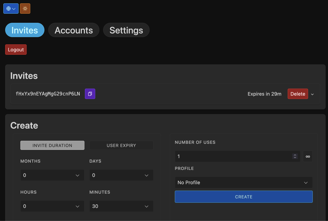 Screenshot of jellyfin-accounts