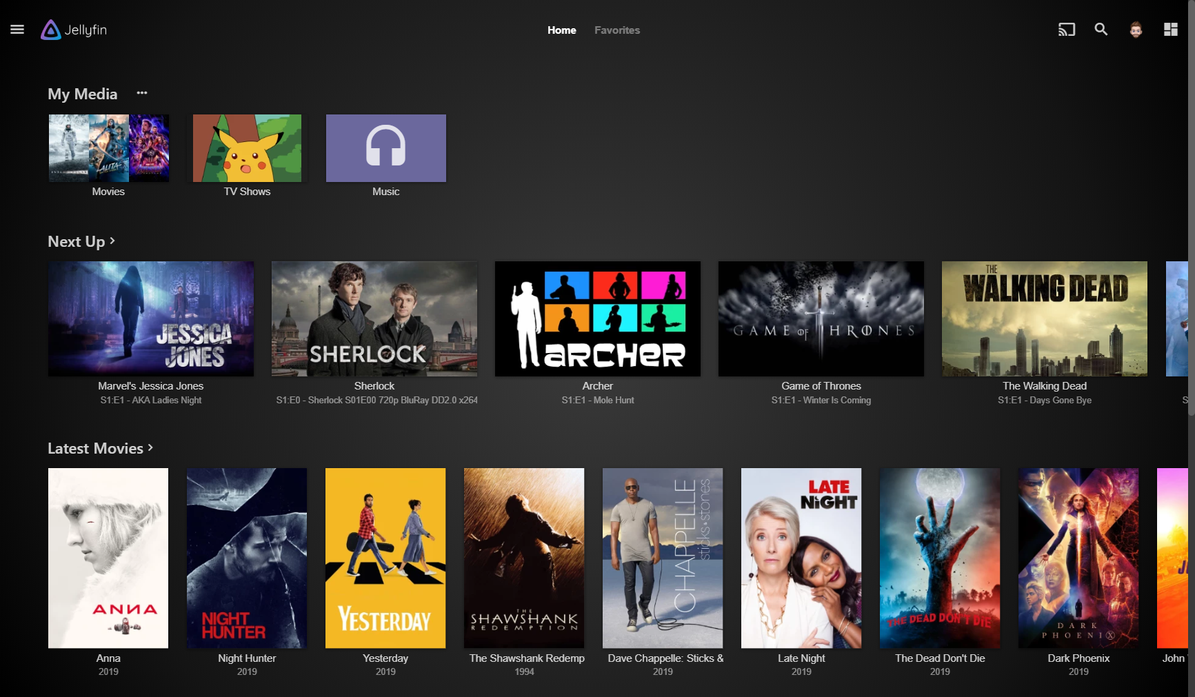 Screenshot of Jellyfin
