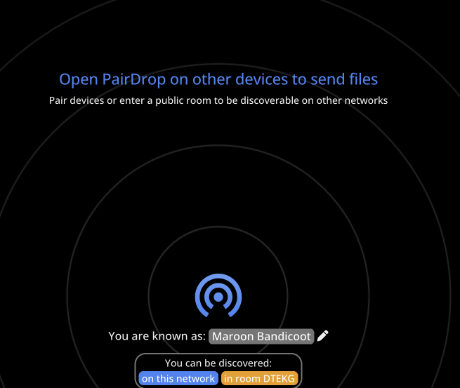 Screenshot of PairDrop