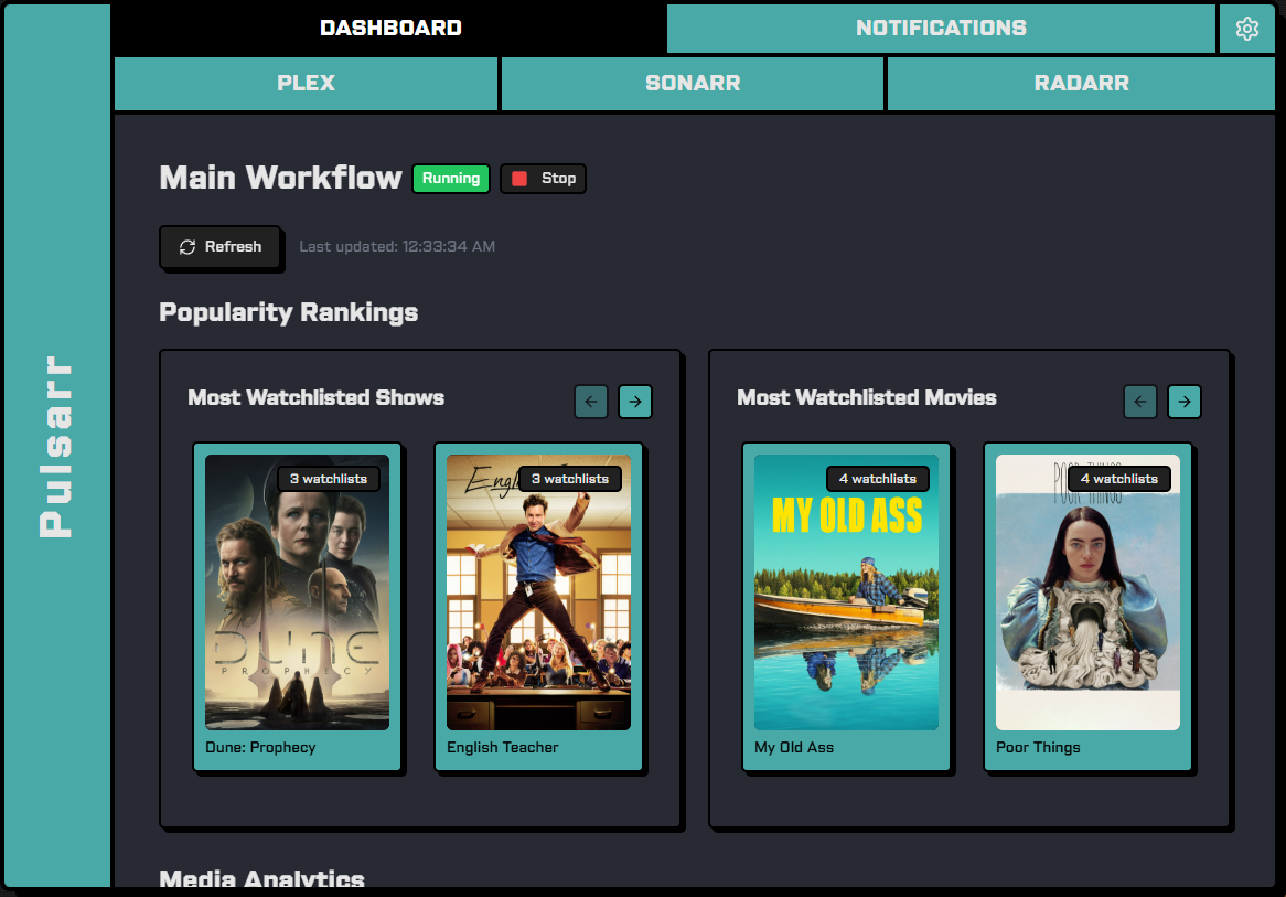 Screenshot of Pulsarr